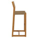 Modway Reed 44 Inch Outdoor Outdoor Teak Wood Rattan Bar Stool in Natural - angled view