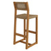 Modway Reed 44 Inch Outdoor Outdoor Teak Wood Rattan Bar Stool in Natural - side view