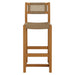 Modway Reed 44 Inch Outdoor Outdoor Teak Wood Rattan Bar Stool in Natural - detail view