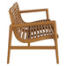Modway Hayden 56 Inch Outdoor Teak Wood Loveseat in Natural - angled view