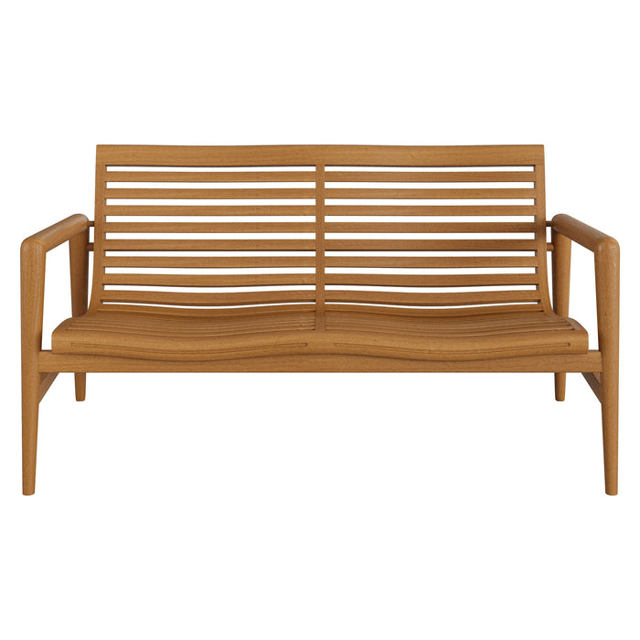 Modway Hayden 56 Inch Outdoor Teak Wood Loveseat in Natural - detail view