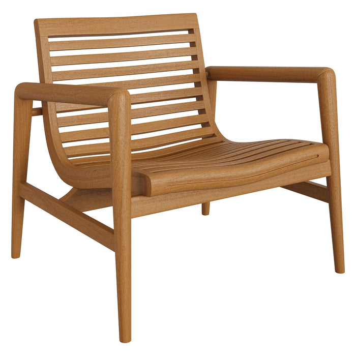 Modway Hayden Outdoor Teak Wood Armchair in Natural - front view