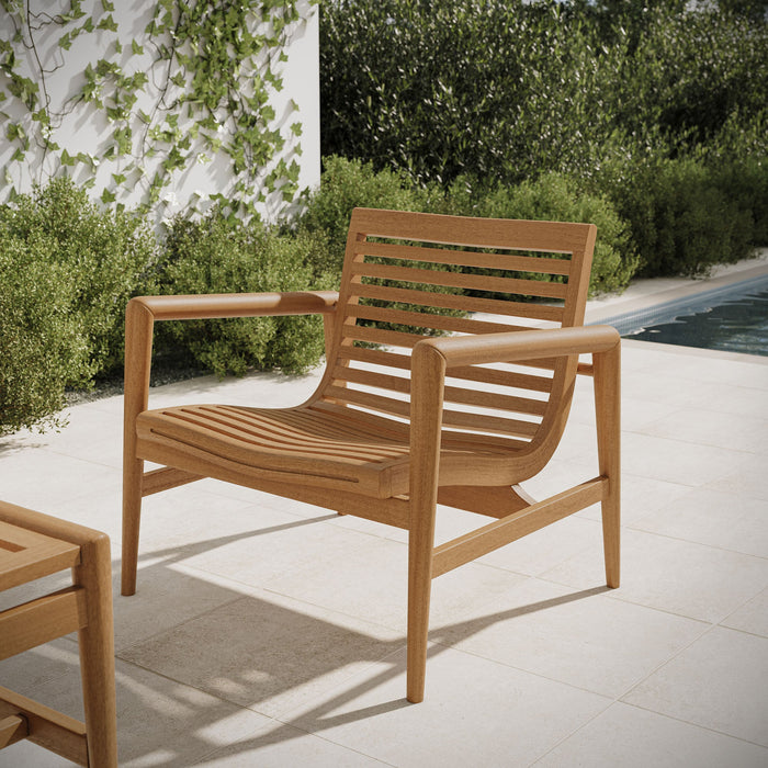 Modway Hayden Outdoor Teak Wood Armchair in Natural - lifestyle view 7