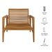 Modway Hayden Outdoor Teak Wood Armchair in Natural - dimensions and specifications