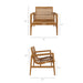 Modway Hayden Outdoor Teak Wood Armchair in Natural - dimensions and specifications 9
