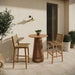 Modway Rowe 3-Piece Outdoor Teak Wood Bar Set in Natural - detail view