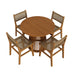 Modway Rowe 5-Piece Outdoor Teak Wood Dining Set in Natural - front view