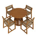 Modway Reed 5-Piece Outdoor Teak Wood Dining Set in Natural - front view
