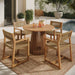 Modway Reed 5-Piece Outdoor Teak Wood Dining Set in Natural - detail view