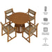 Modway Reed 5-Piece Outdoor Teak Wood Dining Set in Natural - dimensions and specifications