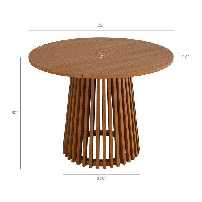 Modway Reed 5-Piece Outdoor Teak Wood Dining Set in Natural - dimensions and specifications 6