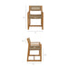Modway Reed 5-Piece Outdoor Teak Wood Dining Set in Natural - dimensions and specifications 7