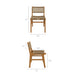 Modway Rowe 5-Piece Outdoor Teak Wood Dining Set in Natural - dimensions and specifications 7