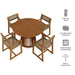 Modway Reed 5-Piece Outdoor Teak Wood Dining Set in Natural - dimensions and specifications