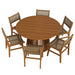 Modway Rowe 7-Piece Outdoor Teak Wood Dining Set in Natural - front view