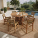 Modway Rowe 7-Piece Outdoor Teak Wood Dining Set in Natural - detail view