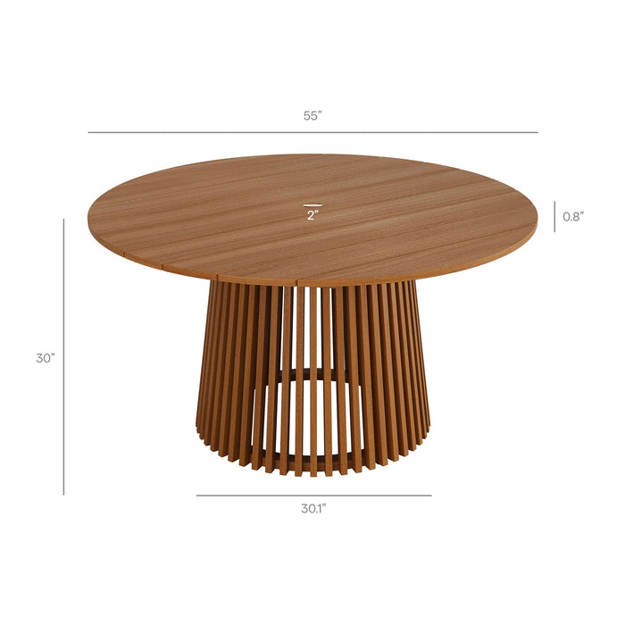Modway Rowe 7-Piece Outdoor Teak Wood Dining Set in Natural - dimensions and specifications 6