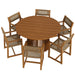 Modway Reed 7-Piece Outdoor Teak Wood Dining Set in Natural - front view