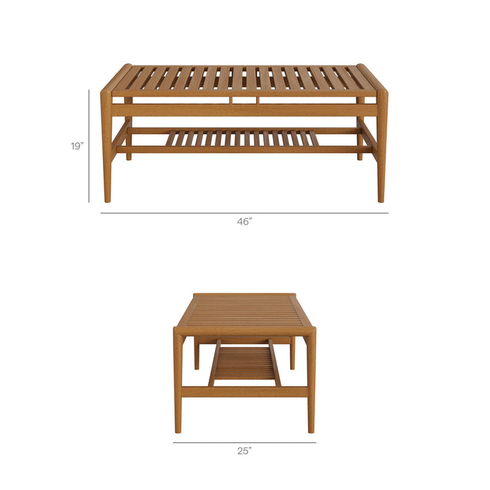 Modway Hayden 4-Piece Outdoor Teak Wood Furniture Set in Natural - dimensions and specifications 8