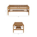Modway Hayden 4-Piece Outdoor Teak Wood Furniture Set in Natural - dimensions and specifications 8