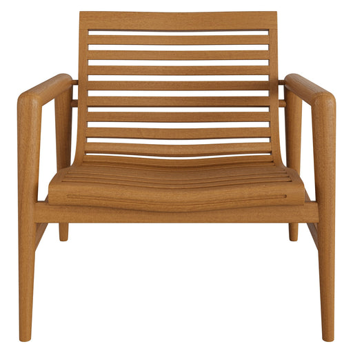 Modway Hayden Outdoor Teak Wood Armchairs Set of 2 in Natural - angled view