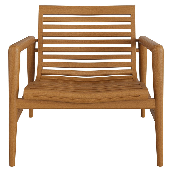 Modway Hayden Outdoor Teak Wood Armchairs Set of 2 in Natural - angled view
