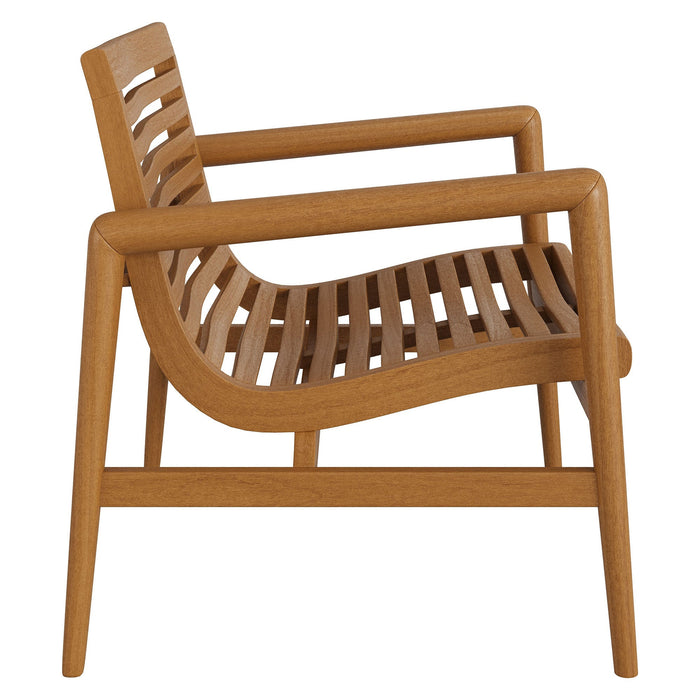 Modway Hayden Outdoor Teak Wood Armchairs Set of 2 in Natural - side view