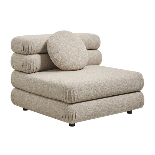 Modway Jubilee Upholstered Modular Armless Chair in Linen - front view
