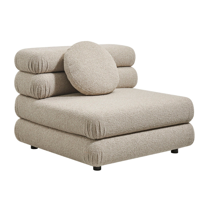 Modway Jubilee Upholstered Modular Armless Chair in Linen - front view