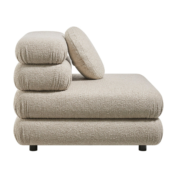 Modway Jubilee Upholstered Modular Armless Chair in Linen - angled view