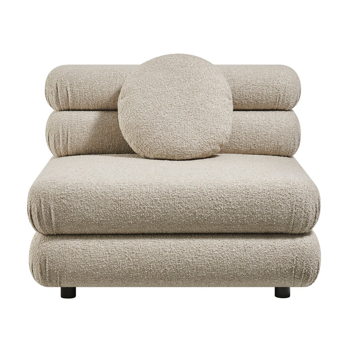 Modway Jubilee Upholstered Modular Armless Chair in Linen - detail view