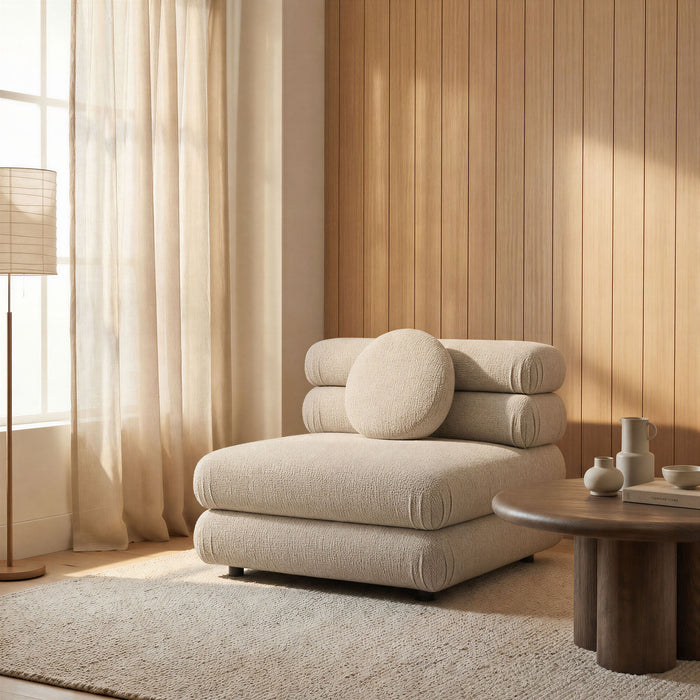 Modway Jubilee Upholstered Modular Armless Chair in Linen - lifestyle view 15