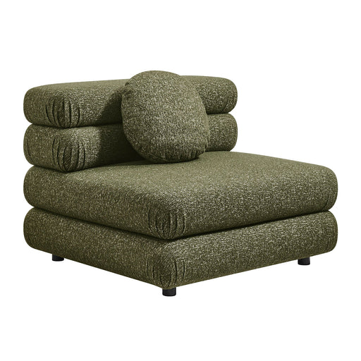 Modway Jubilee Upholstered Modular Armless Chair in Olive - front view