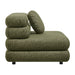 Modway Jubilee Upholstered Modular Armless Chair in Olive - angled view