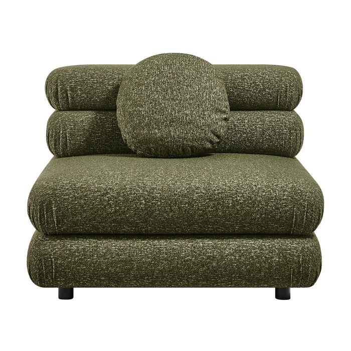 Modway Jubilee Upholstered Modular Armless Chair in Olive - detail view