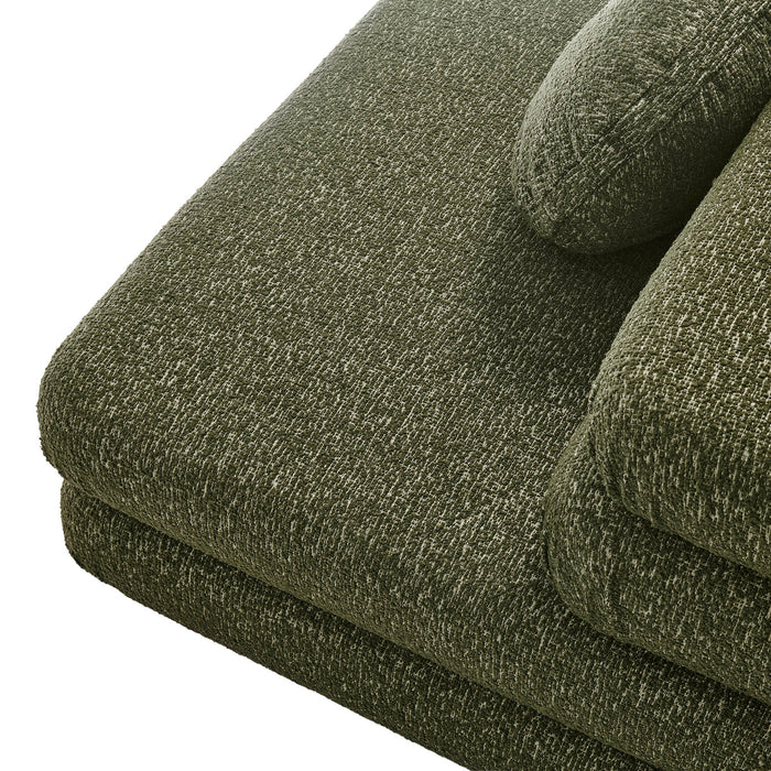 Modway Jubilee Upholstered Modular Armless Chair in Olive - lifestyle view