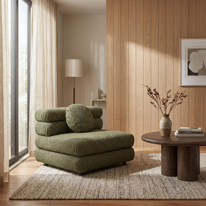 Modway Jubilee Upholstered Modular Armless Chair in Olive - lifestyle view 18
