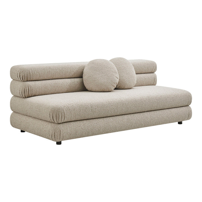 Modway Jubilee Upholstered Modular Armless Loveseat in Linen - front view