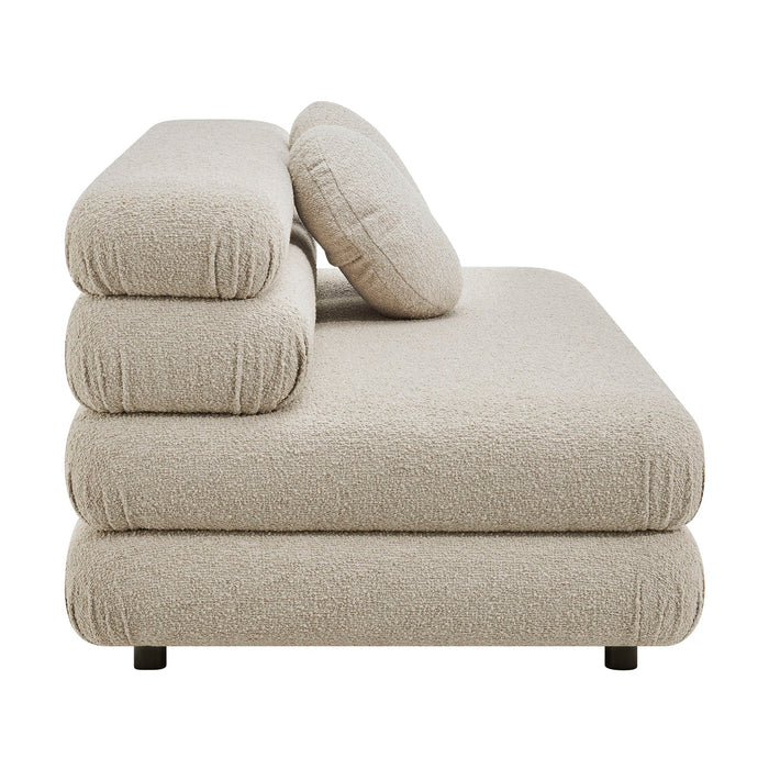 Modway Jubilee Upholstered Modular Armless Loveseat in Linen - angled view