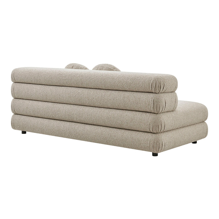 Modway Jubilee Upholstered Modular Armless Loveseat in Linen - side view