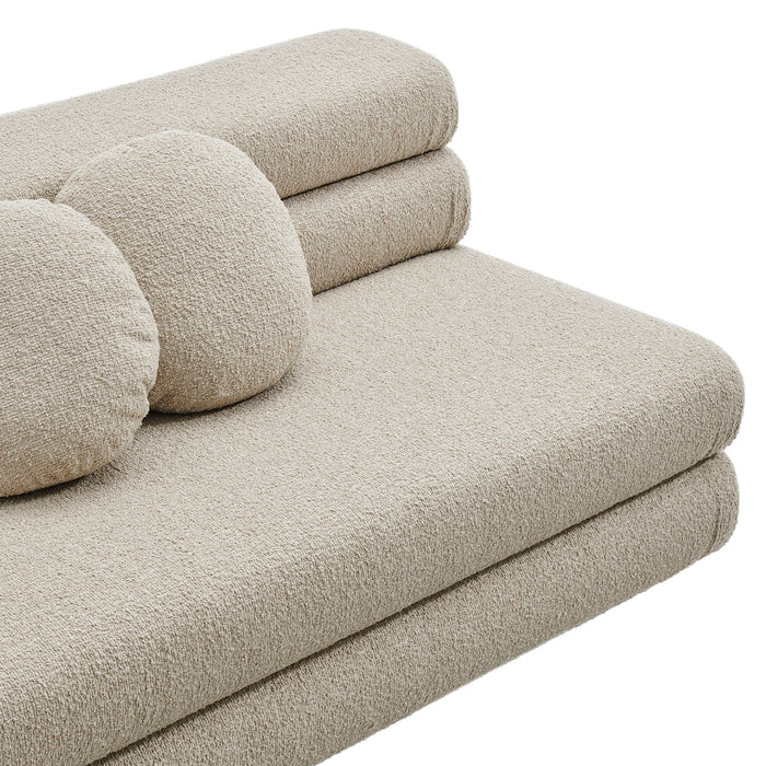 Modway Jubilee Upholstered Modular Armless Loveseat in Linen - lifestyle view