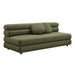 Modway Jubilee Upholstered Modular Armless Loveseat in Olive - front view