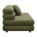 Modway Jubilee Upholstered Modular Armless Loveseat in Olive - angled view