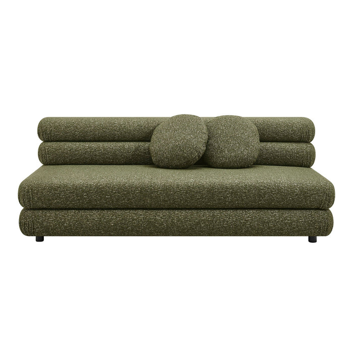 Modway Jubilee Upholstered Modular Armless Loveseat in Olive - detail view
