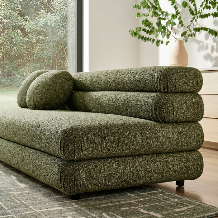 Modway Jubilee Upholstered Modular Armless Loveseat in Olive - lifestyle view 12
