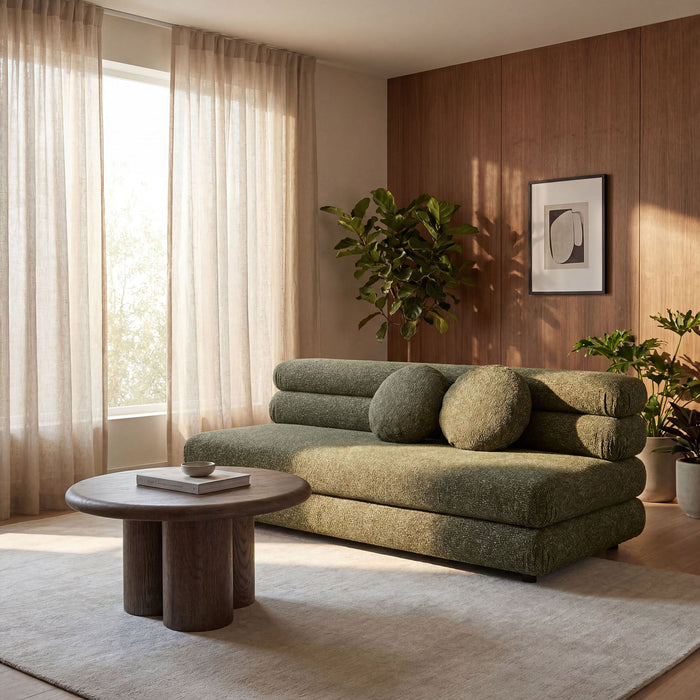 Modway Jubilee Upholstered Modular Armless Loveseat in Olive - lifestyle view 16