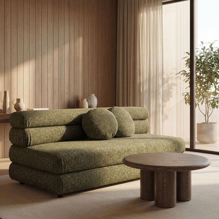 Modway Jubilee Upholstered Modular Armless Loveseat in Olive - lifestyle view 18