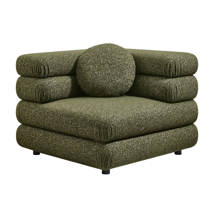 Modway Jubilee Upholstered Modular Corner Chair in Olive - front view