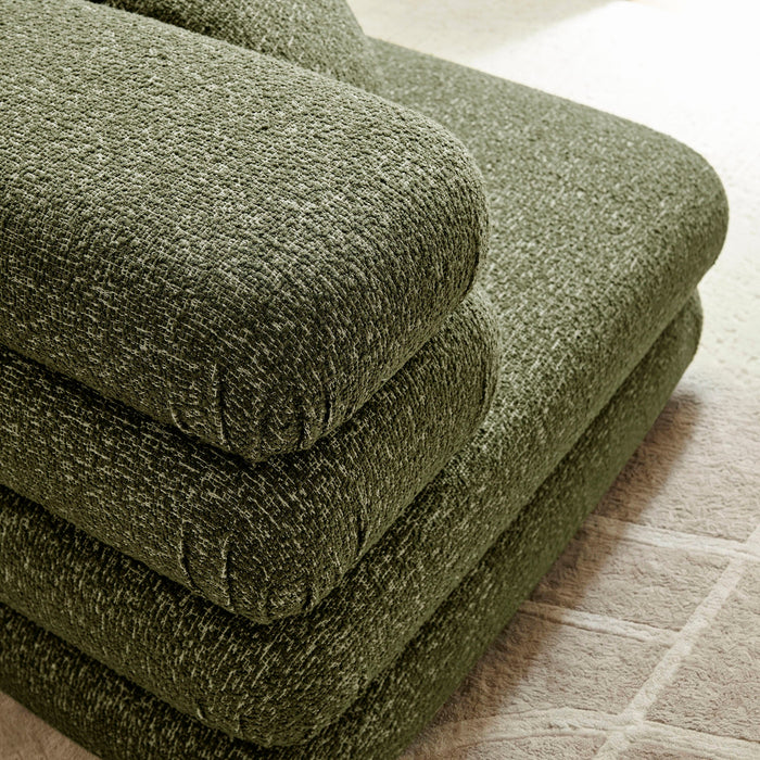 Modway Jubilee Upholstered Modular Corner Chair in Olive - lifestyle view