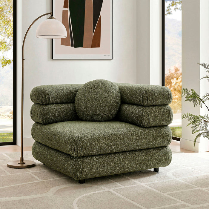 Modway Jubilee Upholstered Modular Corner Chair in Olive - lifestyle view 12